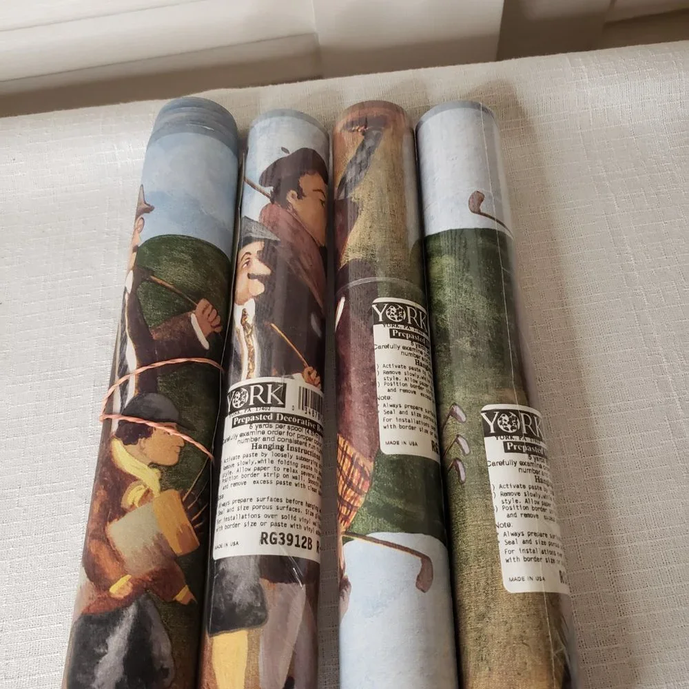 4 Rolls of Turn Of The Century Golfers Boarder Wallpaper Complete Rolls